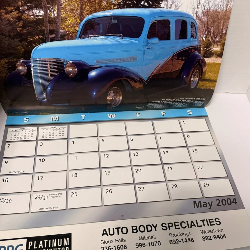 Vintage 2004 PPG Custom Vehicle Calendar Hot Rods Classic Cars Auto Body *